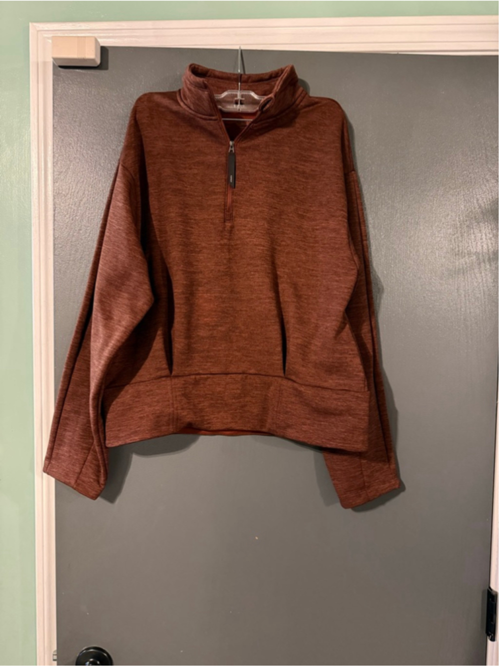 Women's Athleta Brown Quarter-Zip Sweatshirt M